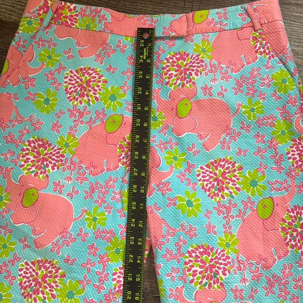 Lily Pulitzer Vintagd Elephant Print Capri Pants size 12 94% cotton 6% Spandex. - Picture 10 of 14